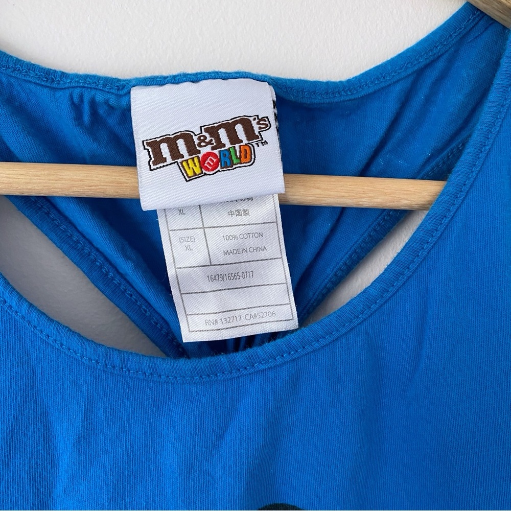 2/$16 M&M’s World Blue Racerback Tank Top - Picture 6 of 8